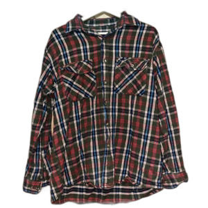 Williams Bay Men's L Red Green Brown Heavy Flannel Button Up Shirt Chore Jacket